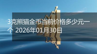3克熊猫金币当前价格多少元一个 2026年01月30日