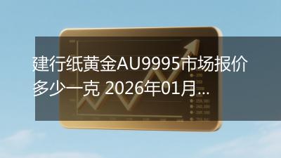 建行纸黄金AU9995市场报价多少一克 2026年01月30日