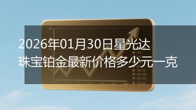 2026年01月30日星光达珠宝铂金最新价格多少元一克