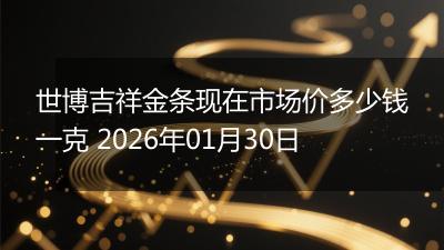 世博吉祥金条现在市场价多少钱一克 2026年01月30日