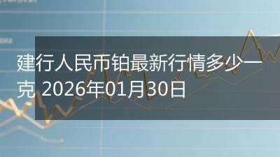 建行人民币铂最新行情多少一克 2026年01月30日