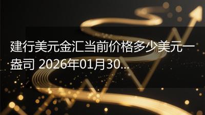 建行美元金汇当前价格多少美元一盎司 2026年01月30日