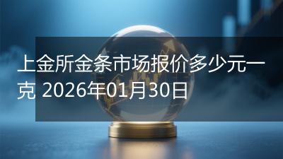 上金所金条市场报价多少元一克 2026年01月30日
