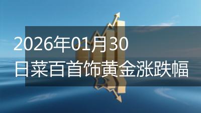 2026年01月30日菜百首饰黄金涨跌幅