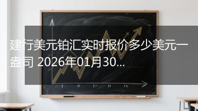 建行美元铂汇实时报价多少美元一盎司 2026年01月30日