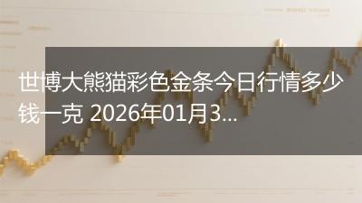 世博大熊猫彩色金条今日行情多少钱一克 2026年01月30日