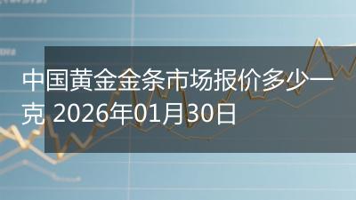 中国黄金金条市场报价多少一克 2026年01月30日