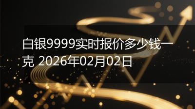 白银9999实时报价多少钱一克 2026年02月02日
