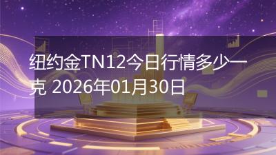 纽约金TN12今日行情多少一克 2026年01月30日