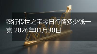 农行传世之宝今日行情多少钱一克 2026年01月30日