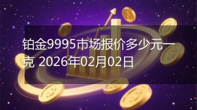 铂金9995市场报价多少元一克 2026年02月02日