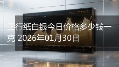 工行纸白银今日价格多少钱一克 2026年01月30日