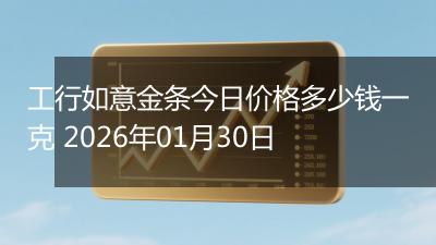 工行如意金条今日价格多少钱一克 2026年01月30日