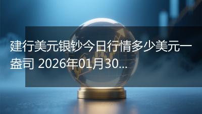 建行美元银钞今日行情多少美元一盎司 2026年01月30日