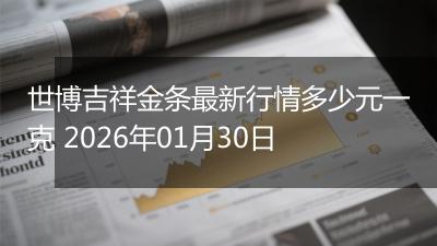 世博吉祥金条最新行情多少元一克 2026年01月30日