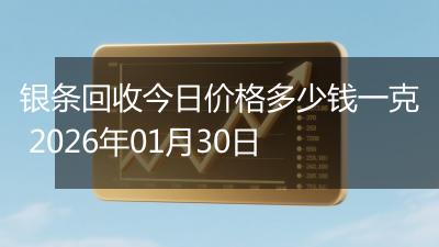 银条回收今日价格多少钱一克 2026年01月30日