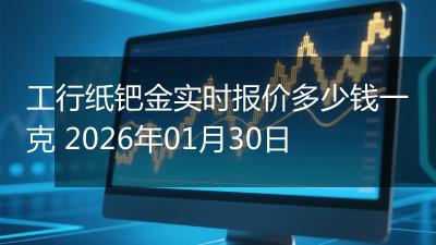 工行纸钯金实时报价多少钱一克 2026年01月30日