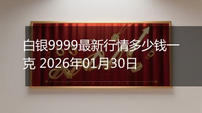 白银9999最新行情多少钱一克 2026年01月30日