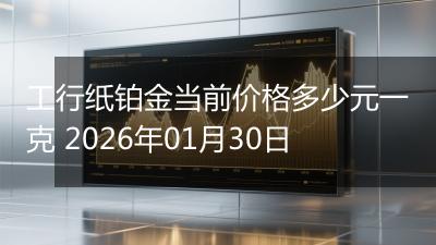 工行纸铂金当前价格多少元一克 2026年01月30日