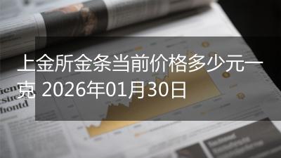 上金所金条当前价格多少元一克 2026年01月30日