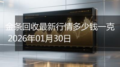 金条回收最新行情多少钱一克 2026年01月30日
