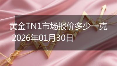 黄金TN1市场报价多少一克 2026年01月30日