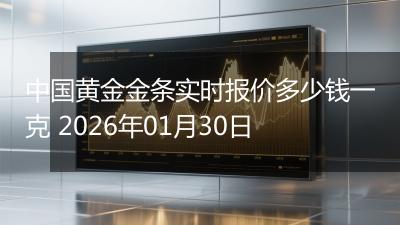 中国黄金金条实时报价多少钱一克 2026年01月30日