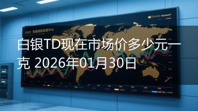 白银TD现在市场价多少元一克 2026年01月30日